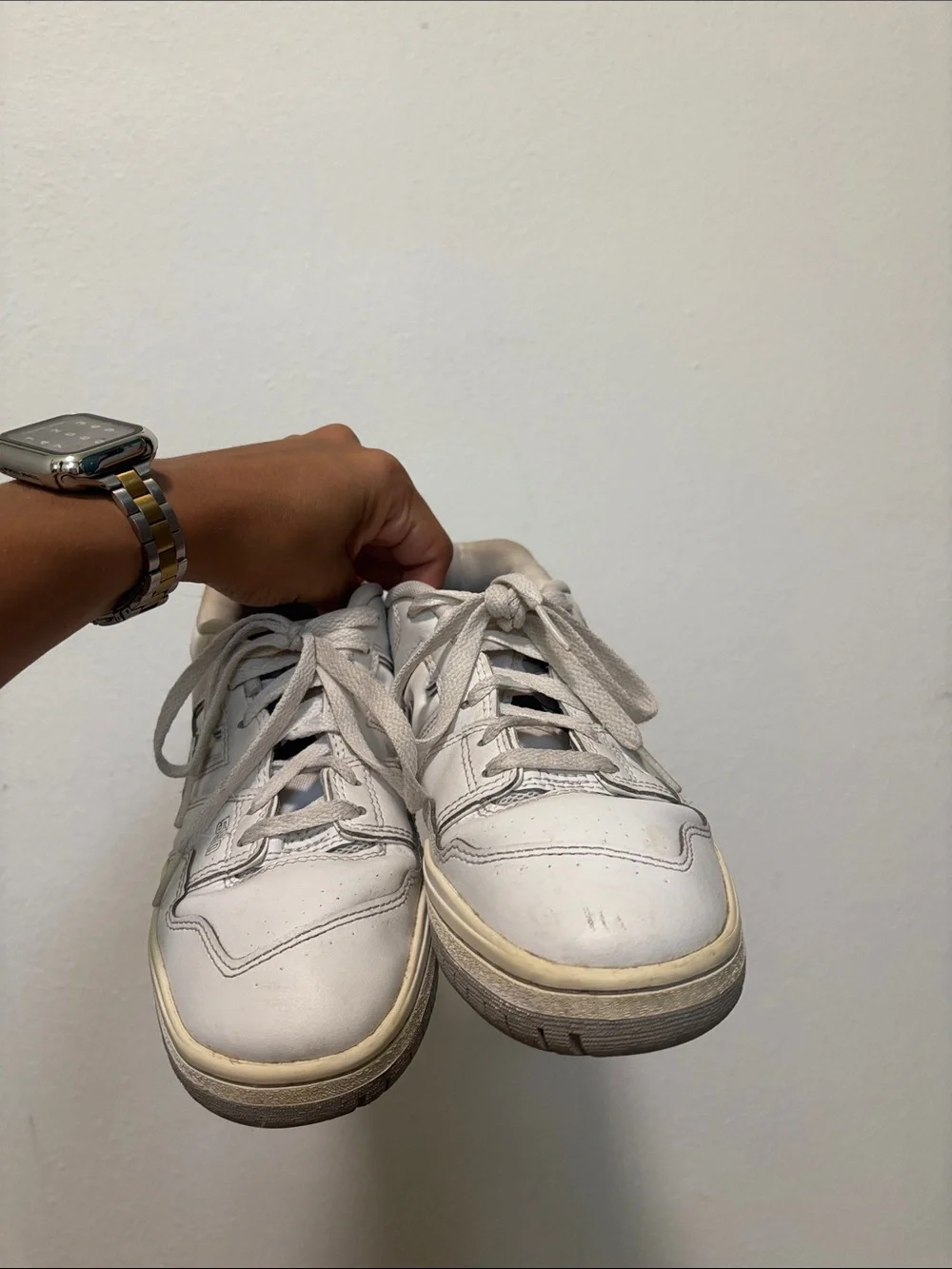 New Balance Off-White Leather Low-Top Sneakers
